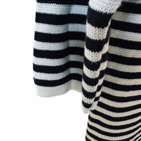 Eileen Fisher Organic Silk Black White Striped Sweater Top Size Small Nautical - Picture 6 of 14